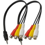 Bebusingoto câble adaptateur 3. 5mm mâle vers 3 rca femelle, 2 paquets, 25cm av audio vidéo aux Bebusingoto câble adaptateur 3. 5mm mâle vers 3 rca femelle, 2 paquets, 25cm av audio vidéo aux