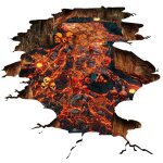 Bebusingoto effrayant halloween crne squelette sol stickers 3d spooky flamme et lave mur sol autocollants ...