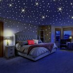 Bebusingoto glow star plafond ou autocollant mural - kit de d�coration de chambre autocollant mural lumineux ...
