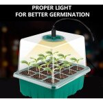 Bebusingoto kit de mini serre pour plantes 5 pi�ces avec lumi�re solaire � spectre complet, bo�te de ...