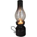 Bebusingoto lampe  ptrole dcorative noire antique avec support pour petite bougie chauffe - plat dcorative ...