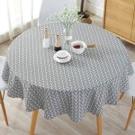 Bebusingoto nappe de style nordique, table ronde et nappe ronde, nappe en coton et lin antipoussi�re, ...