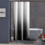 Bebusingoto noir dégradé rideau de douche anti moisissure tissu lavable en machine petit rideaux douche ... Bebusingoto noir dégradé rideau de douche anti moisissure tissu lavable en machine petit rideaux douche ...