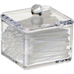 Bebusingoto organisateur empilable carr� support de boule de coton acrylique support salle de bain tampon ...