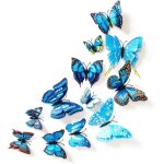 Bebusingoto papillon dcoration murale, 12pcs 3d grands papillons double aile mur magntisme stickers ...