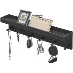 Bebusingoto porte - cl�s / organisateur mural porte - cl�s noir / �tag�re � cl�s / rail � crochets avec ...
