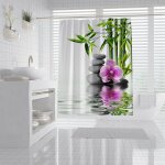 Bebusingoto rideau de douche anti moisissure galet zen imprim� rideau douche tissu imperm�able polyester ...