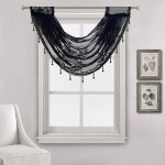 Bebusingoto rideau de fen�tre en dentelle cascade avec broderie florale semi - transparente pour cuisine, ...