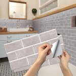 Bebusingoto stickers carrelage cuisine, 12 pi�ces autocollant en tuile auto - adh�sif sticker imperm�able ...