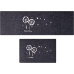Bebusingoto tapis de cuisine 2 paillassons (40 x 60 cm + 40 x 120 cm, pissenlit) absorbants et antidrapants, ...