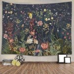 Bebusingoto tapisserie de fleurs et d'oiseaux de la jungle, tapisserie de fleurs de plantes naturelles ...