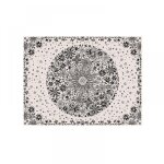 Bebusingoto tapisserie murale boh�me, tapisserie florale beige et blanche avec m�daillon de marguerite ...