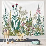 Bebusingoto tapisserie murale de fleurs sauvages, tapisserie hippie boh�me florale psych�d�lique indienne ...