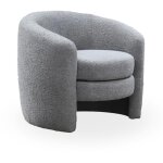 Becky - fauteuil cabriolet design effet peau de mouton gris