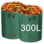 Lot de 2 sacs poubelle de jardin rutilisables de 300 l avec poigne pour ramasser les plantes, les dchets ...