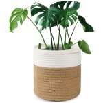 Beijiyi - 20cm pot de fleurs de avec doublure, panier de rangement tissé en coton cache pot plante pour ... Beijiyi - 20cm pot de fleurs de avec doublure, panier de rangement tissé en coton cache pot plante pour ...