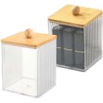 Beijiyi - 2pcs distributeur coton tige, rangement coton tige transparent, distributeur coton demaquillant, ...