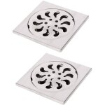 Beijiyi - 2pcs siphon de sol acier inoxydable, grille de douche carre filtre de douche drain de douche ...