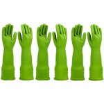 Beijiyi - 3 paires gants de nettoyage mnagers rutilisables, gants de vaisselle en caoutchouc pour la ...