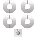Beijiyi - 4 pcs douche cache tuyau en acier, acier inoxydable rosace robinet mitigeur douche, pour robinets, ...