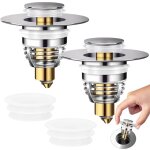 Beijiyi - bonde de lavabo 2 pièces, 32 - 42mm bouchon lavabo universel, pop - up avec 2 joints pour baignoire, ... Beijiyi - bonde de lavabo 2 pièces, 32 - 42mm bouchon lavabo universel, pop - up avec 2 joints pour baignoire, ...