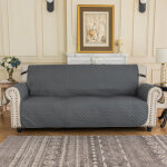 Housses de canapé 4 places impermeable avec accoudoirs, réversible protégé canapes - gris Housses de canapé 4 places impermeable avec accoudoirs, réversible protégé canapes - gris