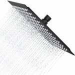 Pommeau de douche noir, tete de douche pluie 20 cm pomme de douche carré en acier inoxydable 304 pomme ... Pommeau de douche noir, tete de douche pluie 20 cm pomme de douche carré en acier inoxydable 304 pomme ...