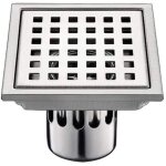 Beijiyi - siphon de sol avec grille 1 pices en acier inoxydable drain 15cm 15cm filtre carr dodorant ...