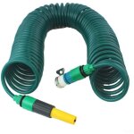 Beijiyi - tuyau spiral� de 5 m, 10 m, 15 m, r�tractable, avec douchette d'irrigation et raccord de robinet, ...