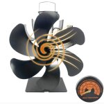 Beijiyi - ventilateur de poele with thermom�tre, non elektrischen 6 blattriger warmebetriebener ventilateur ...
