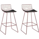 Beliani - lot de 2 chaises de bar style industriel en acier rose doré et cuir pu fredonia Beliani - lot de 2 chaises de bar style industriel en acier rose doré et cuir pu fredonia