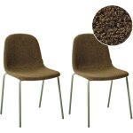 Beliani - lot de 2 chaises de conf�rence en boucl� rembourr� pieds en fer mobilier de bureau empilable ...