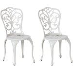 Beliani - lot de 2 chaises de jardin vintage aluminium salle � manger meubles d'ext�rieur blanc cass� ...