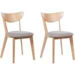 Lot de 2 chaises de salle  manger erie bois marron clair / gris