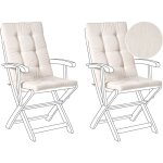 Beliani - lot de 2 coussins d'assise et de dossier pour chaises d'extérieur avec attaches polyester beige ... Beliani - lot de 2 coussins d'assise et de dossier pour chaises d'extérieur avec attaches polyester beige ...