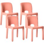 Beliani - lot de 4 chaises minimaliste en plastique salle  manger intrieur extrieur sans accoudoirs ...