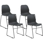 Beliani - lot de 4 chaises de confrence et chaises de repas empilables sans accoudoirs design moderne ...