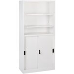 Beliani - armoire de bureau moderne à 2 portes avec Étagères ouvertes verrouillage par clé en acier blanc ... Beliani - armoire de bureau moderne à 2 portes avec Étagères ouvertes verrouillage par clé en acier blanc ...