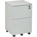 Beliani - armoire de rangement  2 tiroirs caisson de bureau bois d'ingnierie gris clair johnson