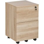 Beliani - armoire de rangement � 2 tiroirs caisson de bureau bois d'ing�nierie marron clair johnson