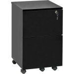 Beliani - armoire de rangement  2 tiroirs caisson de bureau bois d'ingnierie noir johnson