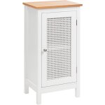 Beliani - armoire de toilette en mdf 30 x 75 cm meuble de salle de bain avec tagres et portes ajoures ...