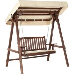 Balancelle d'extrieur moderne en bois d'epica avec auvent beige caviola