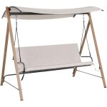 Balancelle de jardin moderne auvent en acier polyester beige bonagia
