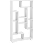 Biblioth�que en bois ouverte avec etag�res blanche alma