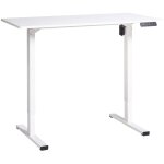 Beliani - bureau r�glable �lectriquement moderne 120 x 60 cm pieds carr�s plateau et base blanc tavares ...