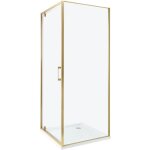 Beliani - cabine de douche carr en verre tremp 70 x 70 x 185 cm porte simple dor darli