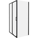 Beliani - cabine de douche en verre tremp 80 x 100 x 185 cm 1 porte noir yoro