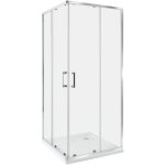 Beliani - cabine de douche en verre tremp 80 x 80 x 185 cm double porte coulissante argent tela