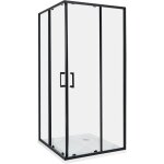 Beliani - cabine de douche en verre trempé 90 x 90 x 185 cm double porte coulissante noir tela Beliani - cabine de douche en verre trempé 90 x 90 x 185 cm double porte coulissante noir tela